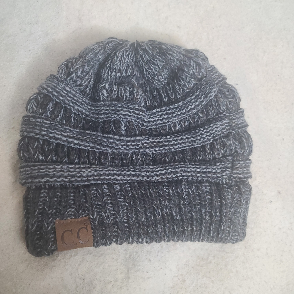 C.C. Gray Knit Beanie One Size